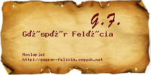 Gáspár Felícia névjegykártya